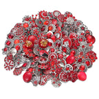10PCs Mixed Style Rhinestones Snaps Jewelry Charms Buttons 18/20mm for Interchangeable Snaps Jewelry Making Women DIY Button Bracelets Necklaces Rings Brooch Accessories(Red) - color: Red