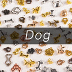 stino 100g Metal Pendant Charms for Jewelry Making, Bulk Silver & Gold Plated Charms for Braclet Necklace Crafts, Animal Plant Flower Pet and so on - color: Dog Mixed Color