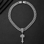 Ice Out Chain for Men Premium Zircon Stones Hypoallergenic Durable Hip-Hop Streetwear Chain Necklace Men - color: Silver, style: Trapstar