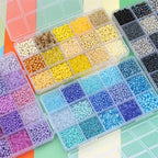 Mix 15 Color Glass Seed Tube Beads Glass Bugle Beads Loose Kit for Jewelry Making DIY Craft Beading (Mix 15 Color, Black) - color: Black