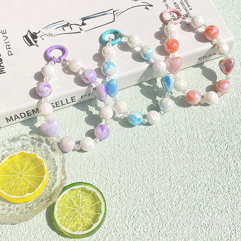 16mm Acrylic Beads Double Color Round Bead with Straight Hole, Large Beads for DIY Earrings Bracelet Necklace and Any Other Accessories (Mist) - color: mist