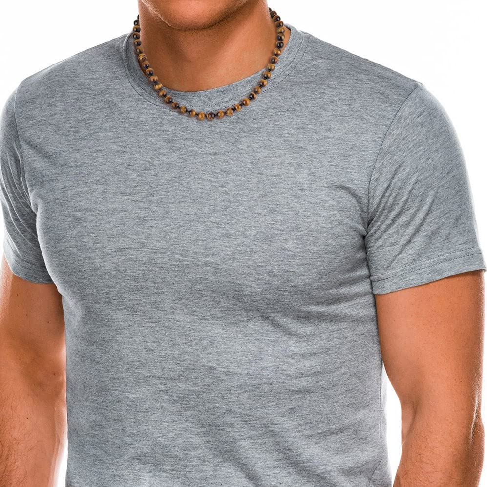 GAVU Hand-knotted Men's Beaded Necklace, Crystal Necklace for Men - color: Tiger Eye, size: 20"