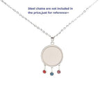 SHUNAE 10pcs stainess Steel cabochon Base Setting 20mm 25mm 30mm Round Cameo Pendant Trays DIY Jewelry Blank Bezel for Necklace Making (25mm Pattern B) - size: 25mm Pattern B